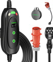 NOEIFEVO Typ2 Mobile Wallbox/Ladestation 11 kW 3-Phasen, 6-16 A Einstellbarer Ladestrom, 1-10 Stunden Verzögerungs-Ladung, CEE 16A auf Typ2 Tragbarer EV-Ladegerät , Für alle Typ2 EV & PHEV
