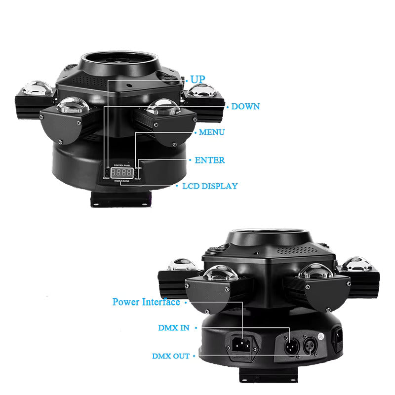 150W Moving Head Projektør, Laser-Stroboskop Effekt, DMX Scenelys, Fuldfarvet LED-Lys, Roterende DJ-, Disco-, Party- og Barlys(1pcs)