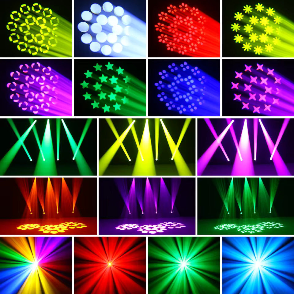 200W LED beam moving head-lyskaster, fargeprojektor med 18 prismer for scenebelysning, effektprojektor for barer, bursdagsfester, klubber, KTV-er, konserter og teater
