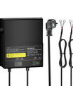 NOEIFEVO Carregador de bateria universal 12V 20A 2 Bancos (10A/Banco), carregador impermeável 12V para LiFePO4, Lítio e Ácido-Chumbo, para autocaravana, barco, motocicleta, cortador de grama, motor de arrasto e bateria de chumbo-ácido