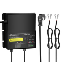 NOEIFEVO Carregador de bateria universal 12V 20A 2 Bancos (10A/Banco), carregador impermeável 12V para LiFePO4, Lítio e Ácido-Chumbo, para autocaravana, barco, motocicleta, cortador de grama, motor de arrasto e bateria de chumbo-ácido