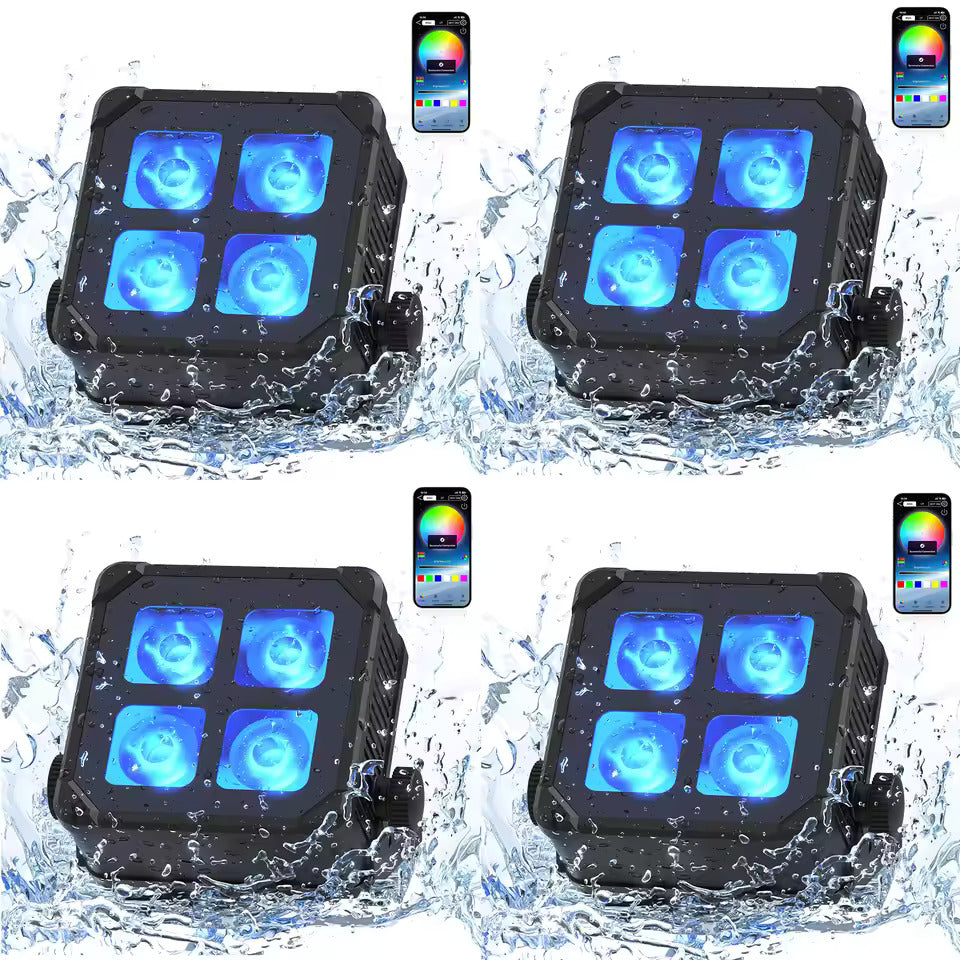 40W wasserdichter LED-PAR-Scheinwerfer (4x10W RGBWA+UV) mit integriertem Akku und DMX-Steuerung für DJs und Discos