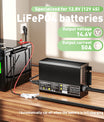 Noeifevo 14.6V 50A LiFePO4 Batterijlader voor 12V(12.8V) LiFePO4 Batterij, Reset LiFePO4 Batterijlader