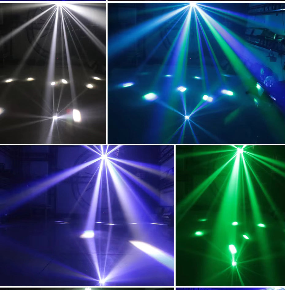 3-in-1 DMX RGBW partylicht, LED-laser stroboscoop, disco DJ beam spot podiumverlichting, dansclub bruiloft vlinderlicht