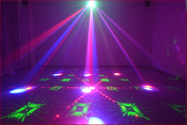 3-in-1 DMX RGBW partylicht, LED-laser stroboscoop, disco DJ beam spot podiumverlichting, dansclub bruiloft vlinderlicht