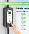 Carregador EV portátil Tipo2 3.7KW 16A, Type1 Cabo de Carregamento EV Móvel de 5 metros com Schuko