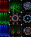 150W 8-Arm RGB Laser Moving Head Licht DJ Party Bühnenlicht, mit Fernbedienung, DMX512 Disco Licht für Party Konzert Bar Feiertage