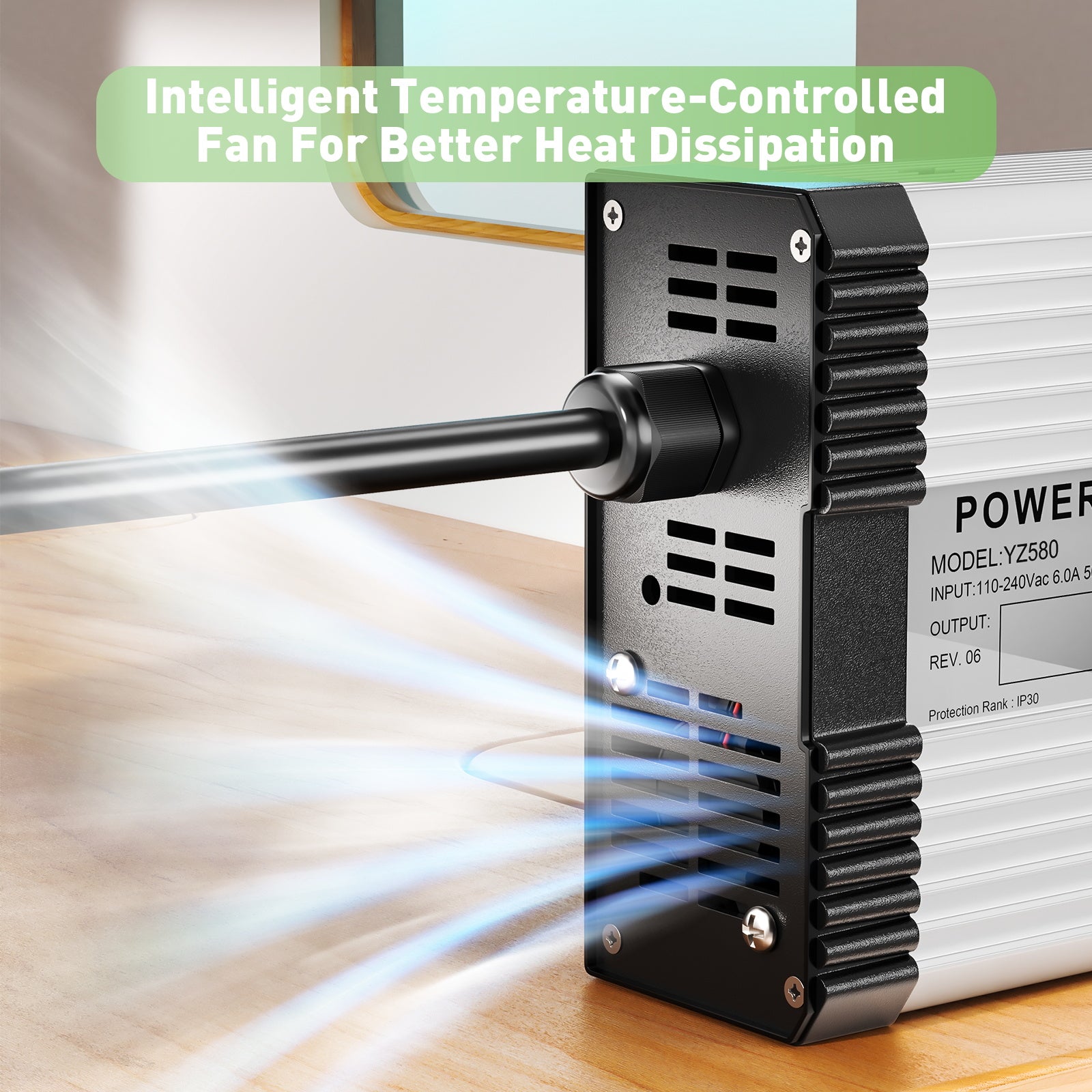 NOEIFEVO 41.1V-44.1V 9A Blei-Säure-Batterieladegerät für 36V Blei-Säure Batterie,mit Kühlventilator, automatische Abschaltung.