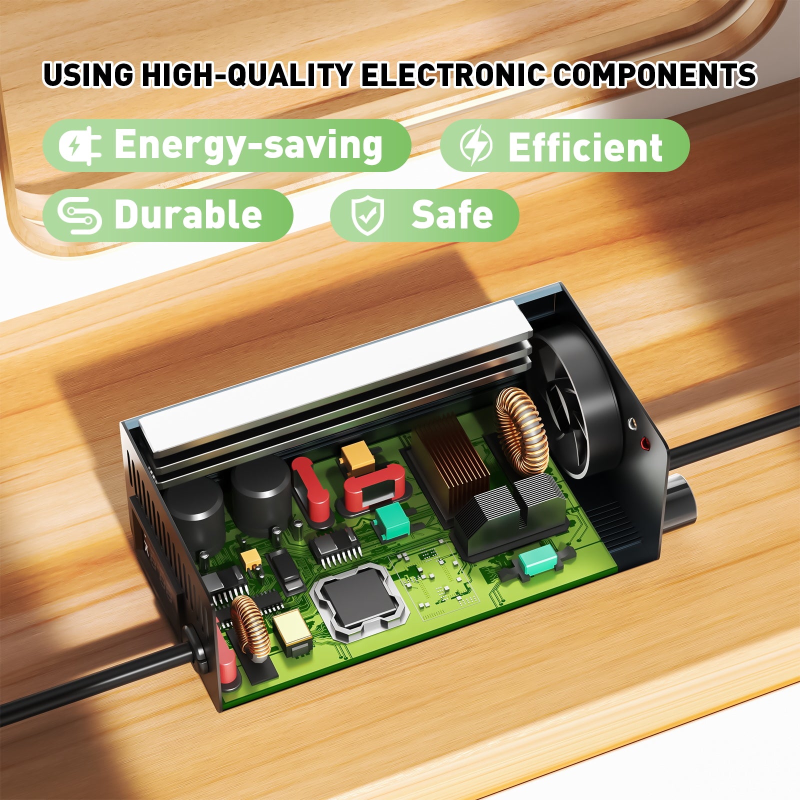 NOEIFEVO 72V 1A-8A Instelbare Batterijlader voor Loodzuurbatterijen, AGM, Gel, Golfkar Batterijlader, LED-display