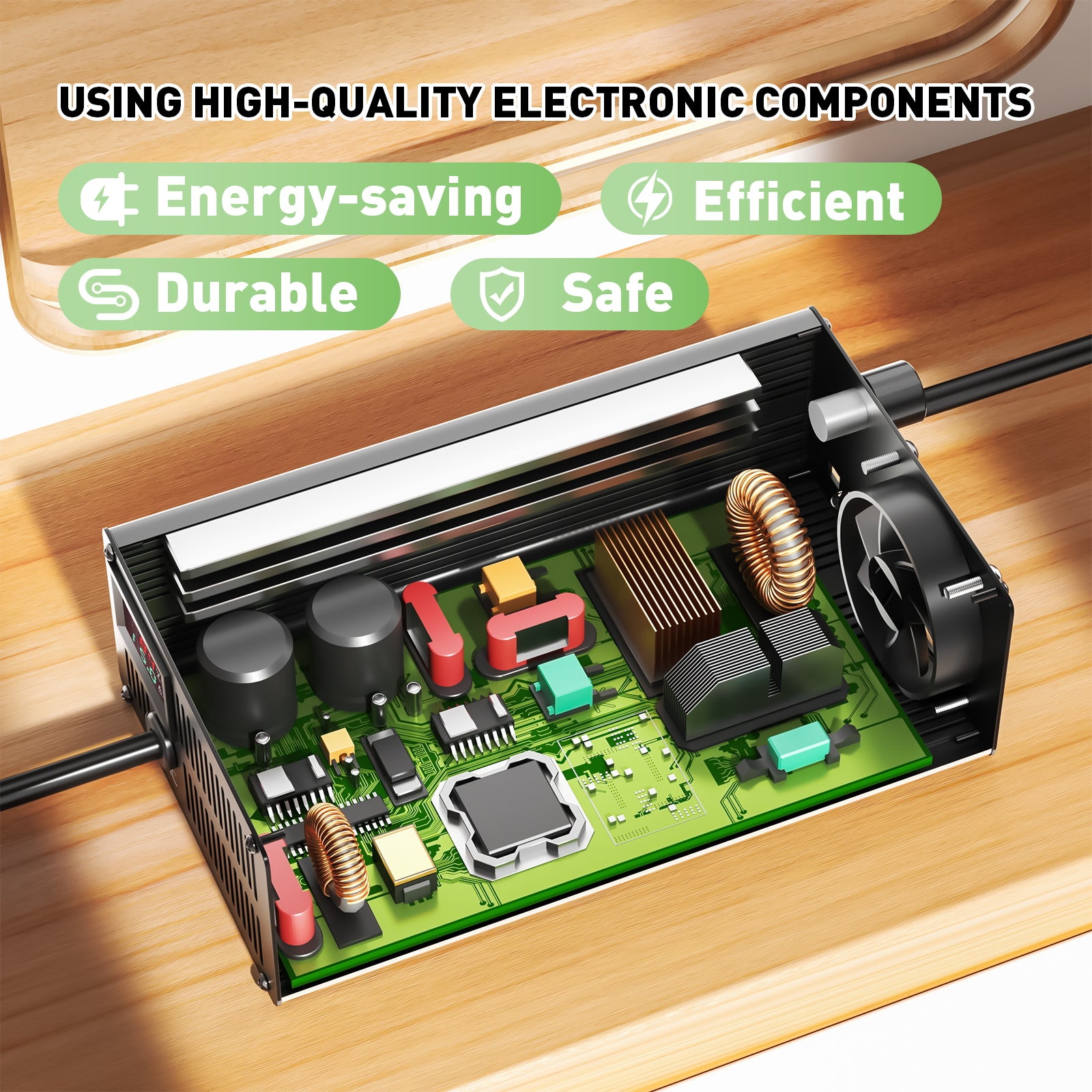 NOEIFEVO 84V 15A Caricabatterie per batterie al piombo-acido, compatibile con batterie al piombo-acido 84V 7S, display LCD, corrente regolabile.