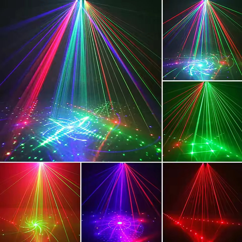 Discolicht Partylicht, LED RGB Licht DJ Projektor Musikgesteuert DJ Disco Lichter, DMX Effektstrahler Für KTV Familientreffen Hochzeit Geburtstag Halloween