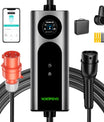 Noeifevo Wallbox EV Móvel Tipo 2, Carregador EV 11KW 3-fases CEE16A com Potência de Carga Ajustável, Cabo de Carregamento EV de 5m/10m/15m para Model Y/3, ID.3/4/5, MG4, EX30, e-up, e-tron, Zoe e outros veículos elétricos.
