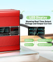 NOEIFEVO 33.6V 5A Carregador de Lítio para Baterias Li-Ion Lipo 8S 29.6V, com Display LCD, Ventilador de Refrigeração, Desligamento Automático (VERMELHO)