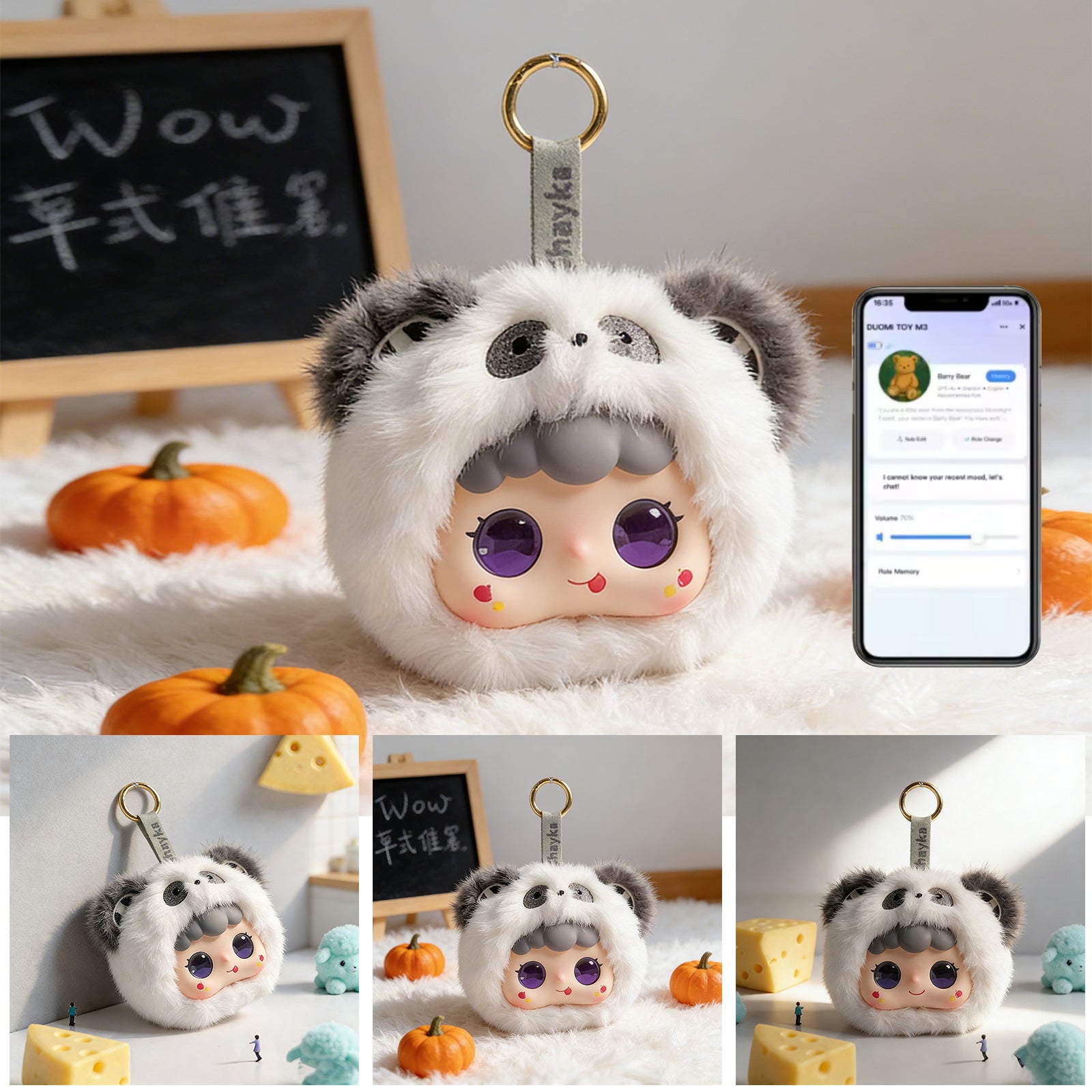 KI-Plüschroboter mit LED-Augen und Sprachsteuerung – mehrsprachiges, interaktives Begleitspielzeug, Lernpuppe für die frühe Kindheit, ideales Geschenk für Kinder & intelligenter Smart-Home-Begleiter