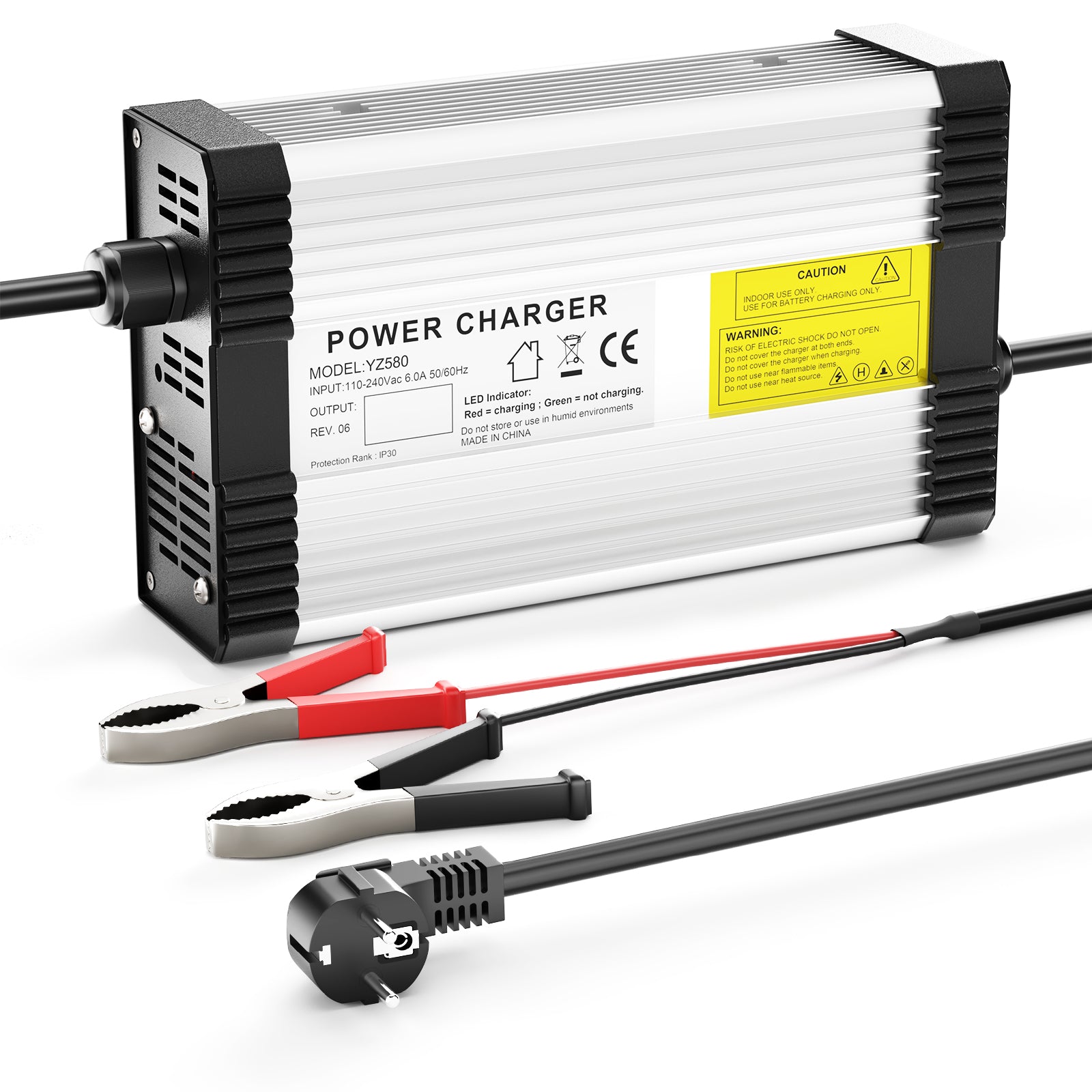 NOEIFEVO 29.2V 14A LiFePO4-batterijlader voor 24V 25.6V 8S LiFePO4-batterij, met koelventilator, automatische uitschakeling.