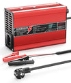 NOEIFEVO 38.4V 6A Lithium LiFePO4 batterilader, ladningsspænding 43,8 V, med blæser, aluminiumhus, LCD-skærm