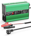 NOEIFEVO 12,6V 5A 6A 7A 8A 10A Carregador de Lítio para Baterias Li-Ion Lipo 3S 11,1V, Ventilador de Resfriamento, Desligamento Automático (VERDE)