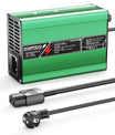 NOEIFEVO מטען ליתיום 21V 5A עבור סוללות 5S 18.5V Li-Ion Lipo, מאוורר קירור, כיבוי אוטומטי (ירוק).