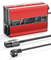 Carregador de Lítio NOEIFEVO 25,2V 2A 3A 4A 5A para Baterias Li-Ion Lipo 6S 22,2V, Ventilador de Resfriamento, Desligamento Automático (VERMELHO)