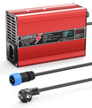 NOEIFEVO 42V 2A 3A 3.5A 4A Carregador de Bateria de Lítio para Baterias 10S 37V Li-Ion Lipo, Ventilador de Resfriamento, Desligamento Automático (Vermelho)