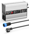 NOEIFEVO 46.2V  2A 3A 3.5A 4A מטען ליתיום עבור סוללות Li-Ion Lipo 11S 40.7V, עם מאוורר קירור, כיבוי אוטומטי