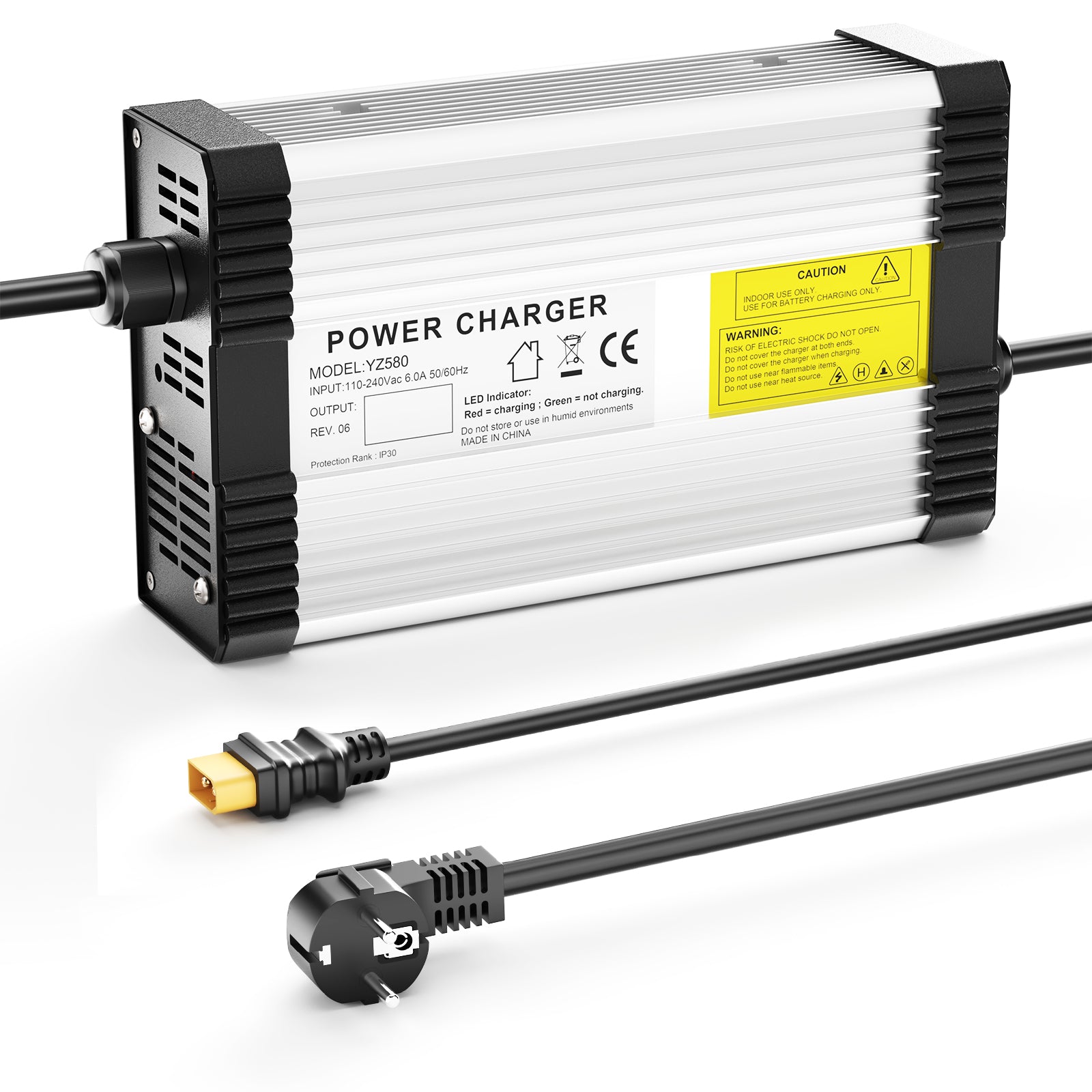 Carregador de bateria de lítio NOEIFEVO 25.2V 15A para bateria de lítio 6S 22.2V, com ventilador de refrigeração e desligamento automático.