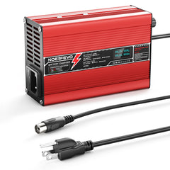 NOEIFEVO 41.4V-44.1V 2A 3A 3.5A 4A Carregador de Bateria de Chumbo-Ácido para Bateria de 36V, com Tela LCD, Ventilador de Refrigeração, Desligamento Automático (VERMELHO)