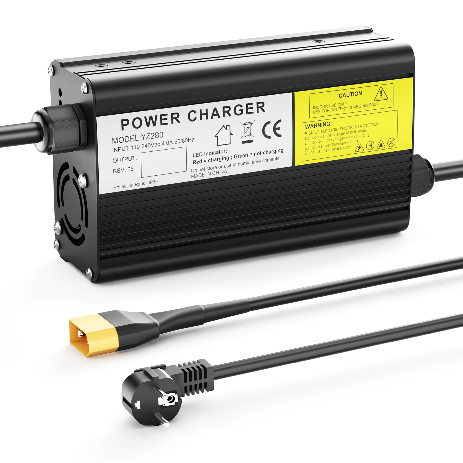 NOEUEFEVO 41.4V-44.1V 5A LEAD-ACID Batteriladdare för 36V blybatteri, e-cykelskoter Elektrisk enhet Motorcykelladdare.