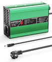 NOEIFEVO 42V  2A 3A 3.5A 4A  מטען ליתיום עבור סוללות Li-Ion Lipo 10S 37V, מאוורר קירור, כיבוי אוטומטי (ירוק).
