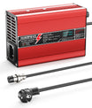 NOEIFEVO 42V 2A 3A 3.5A 4A Carregador de Bateria de Lítio para Baterias 10S 37V Li-Ion Lipo, Ventilador de Resfriamento, Desligamento Automático (Vermelho)