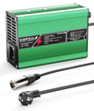 Carregador de Lítio NOEIFEVO 42V  2A 3A 3.5A 4A para baterias Li-Ion Lipo 10S 37V, com ventilador de resfriamento e desligamento automático (VERDE)