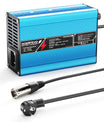 NOEIFEVO 42V 2A 3A 3.5A 4A  Carregador de lítio para baterias Li-Ion Lipo 10S 37V, ventilador de refrigeração, desligamento automático (AZUL).