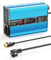 NOEIFEVO 16.8V 10A Carregador de Lítio para Baterias Li-Ion Lipo 4S 14.8V, Ventilador de Resfriamento, Desligamento Automático (AZUL)