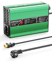 NOEIFEVO מטען ליתיום 21V 5A עבור סוללות 5S 18.5V Li-Ion Lipo, מאוורר קירור, כיבוי אוטומטי (ירוק).