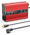 NOEIFEVO 42V 2A 3A 3.5A 4A Carregador de Bateria de Lítio para Baterias 10S 37V Li-Ion Lipo, Ventilador de Resfriamento, Desligamento Automático (Vermelho)