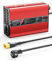 NOEIFEVO 33.6V 2A 3A 4A 5A Carregador de Lítio para Baterias 8S 29.6V Li-Ion Lipo, Ventoinha de Refrigeração, Desligamento Automático (Vermelho)