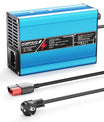 NOEIFEVO 42V 2A 3A 3.5A 4A  Carregador de lítio para baterias Li-Ion Lipo 10S 37V, ventilador de refrigeração, desligamento automático (AZUL).