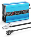 Cargador de litio NOEIFEVO 33.6V 5A para baterías Li-Ion Lipo 8S 29.6V, ventilador de enfriamiento, apagado automático (AZUL)