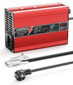 NOEIFEVO 43.8V 4A Carregador de Bateria LiFePO4 para Bateria LiFePO4 12S 36V 38.4V, Ventilador de Resfriamento, Desligamento Automático (Vermelho)