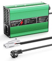 NOEIFEVO 12,6V 10A Carregador de Lítio para Baterias Li-Ion Lipo 3S 11,1V, Ventilador de Resfriamento, Desligamento Automático (VERDE)