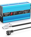 NOEIFEVO 42V 10A 10S Lithium-batterijlader, voor 10S 37V Li-Ion batterij, automatische uitschakeling, aluminium behuizing, met ventilator (blauw)