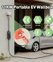 NOEIFEVO Typ2 Mobile Wallbox/Ladestation 11 kW 3-Phasen, 6-16 A Einstellbarer Ladestrom, 1-10 Stunden Verzögerungs-Ladung, CEE 16A auf Typ2 Tragbarer EV-Ladegerät , Für alle Typ2 EV & PHEV