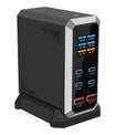 NOEIFEVO 240W USB-ladestasjon med 6 porter, PD3.1 140W USB Type-C & PPS/PD USB Type-A lader – stasjonær hurtigladestasjon kompatibel med MacBook, bærbare PC-er, nettbrett, iPhone, Samsung-smarttelefoner