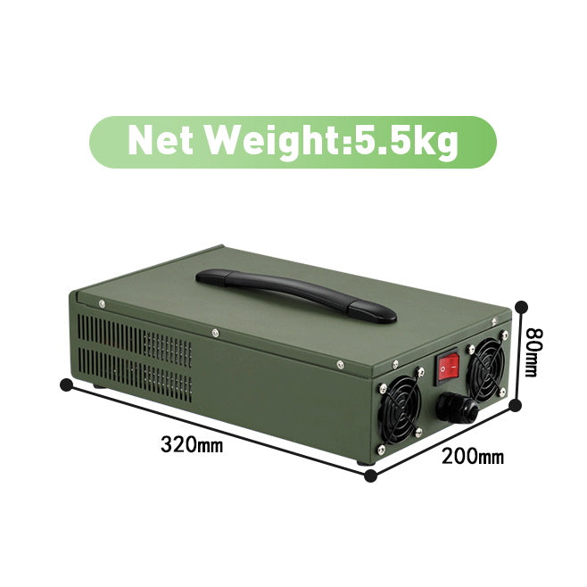 NOEIFEVO 24V 10A-100A Lithium LiFePO4 Batterieladegerät, Ladespannung 29.2V, LCD-Display, Strom einstellbar, Lüfter