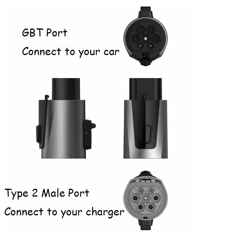 Adaptér Type2 na GB/T EV 22KW 32A Pro nabíječku Type2 EV pro čínská elektrická vozidla