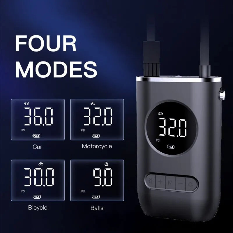 NOEIFEVO Auto Luftpumpe Tragbare Mini Selbstfahrende Elektrische Reifenpumpe Handheld Drahtlose Digitalanzeige Ladepumpe