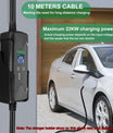 22KW 32A3 fasen type 2 EV Wallbox  met 10 meter kabel, snellader voor elektrische voertuigen, CEE 32A stekker