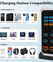 NOEIFEVO 240W USB-ladestasjon med 6 porter, PD3.1 140W USB Type-C & PPS/PD USB Type-A lader – stasjonær hurtigladestasjon kompatibel med MacBook, bærbare PC-er, nettbrett, iPhone, Samsung-smarttelefoner