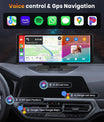 NOEIFEVO 10,26 palcový Carplay displej pre autá s bezdrôtovým Carplay, Android Auto, MirrorLink, 1080P IPS dotykovým displejom, prenosné rádio, podporuje Bluetooth/hands-free hlasové ovládanie/GPS/Siri/FM prenos/Aux/TF karta.