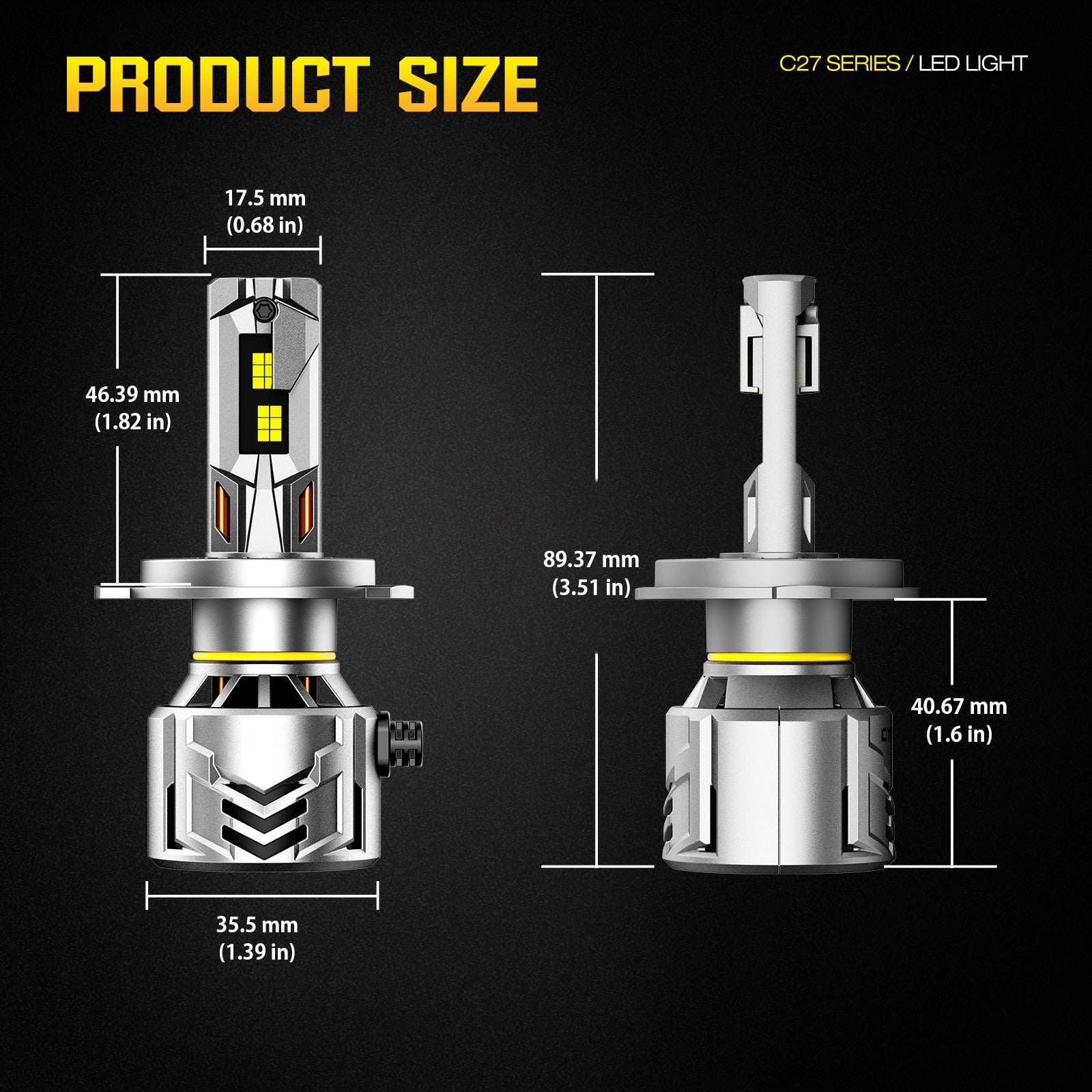 NOEIFEVO H4 Lámpara de faro para automóvil, 60.000 lúmenes, 240W, 6500K Blanco, IP68 Resistente al agua, 100.000 horas de vida útil, Luz de cruce y luz larga